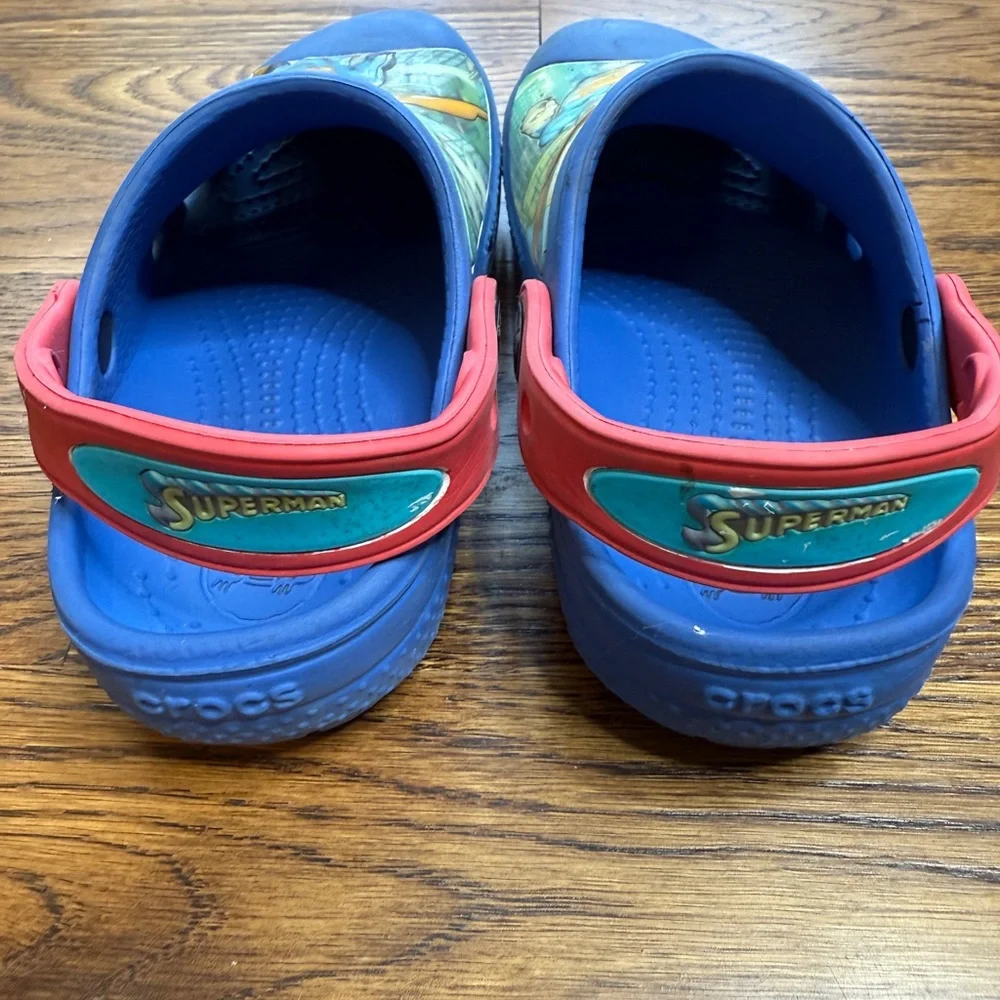 DC Comics Superman Kids CROCS - Blue and Red Size 10-11